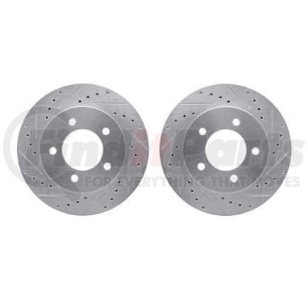 Dynamic Friction Company 7002-54066 Brake Rotors - Drilled & Slotted - Silver