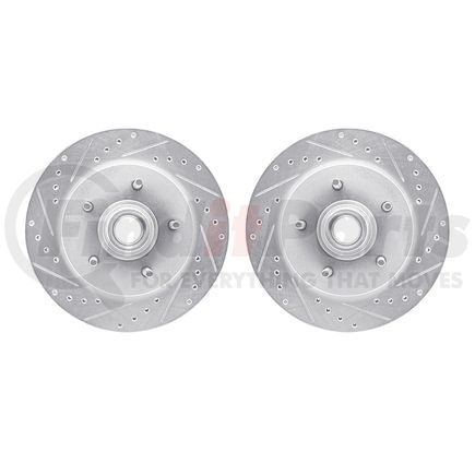 Dynamic Friction Company 7002-54067 Brake Rotors - Drilled & Slotted - Silver