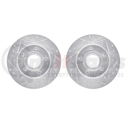 Dynamic Friction Company 7002-54072 Brake Rotors - Drilled & Slotted - Silver