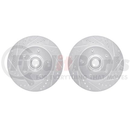 Dynamic Friction Company 7002-54085 Brake Rotors - Drilled & Slotted - Silver
