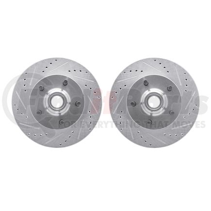 Dynamic Friction Company 7002-54086 Brake Rotors - Drilled & Slotted - Silver