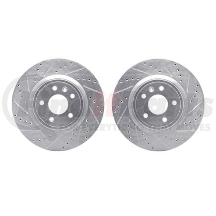 Dynamic Friction Company 7002-54079 Brake Rotors - Drilled & Slotted - Silver