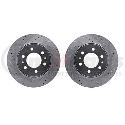 Dynamic Friction Company 7002-54091 Brake Rotors - Drilled & Slotted - Silver