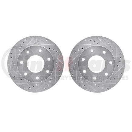 Dynamic Friction Company 7002-54095 Brake Rotors - Drilled & Slotted - Silver