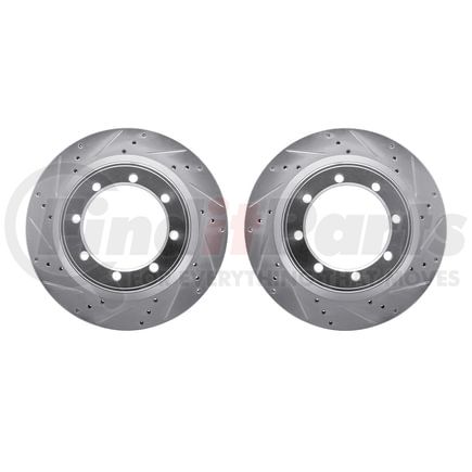 Dynamic Friction Company 7002-54096 Brake Rotors - Drilled & Slotted - Silver