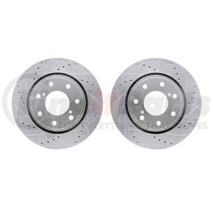 Dynamic Friction Company 7002-54093 Brake Rotors - Drilled & Slotted - Silver