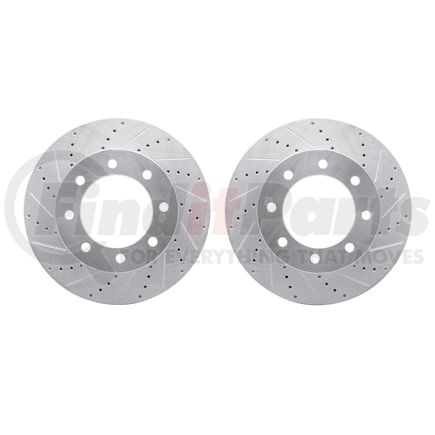 Dynamic Friction Company 7002-54113 Brake Rotors - Drilled & Slotted - Silver