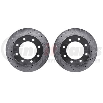 Dynamic Friction Company 7002-54120 Brake Rotors - Drilled & Slotted - Silver