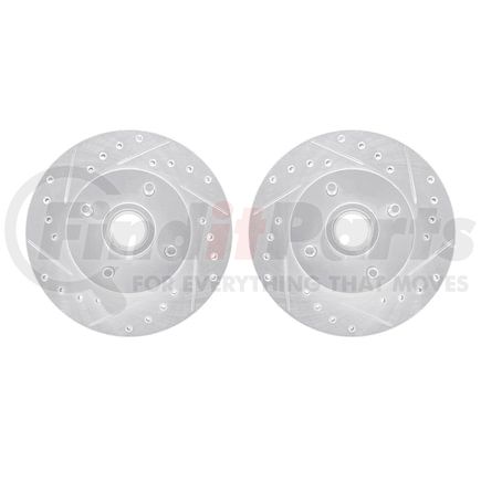 Dynamic Friction Company 7002-54129 Brake Rotors - Drilled & Slotted - Silver
