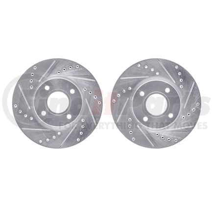 Dynamic Friction Company 7002-54133 Brake Rotors - Drilled & Slotted - Silver