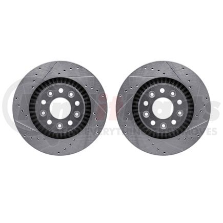 Dynamic Friction Company 7002-54134 Brake Rotors - Drilled & Slotted - Silver