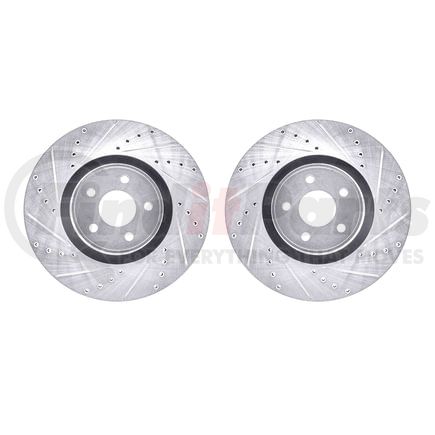 Dynamic Friction Company 7002-54138 Brake Rotors - Drilled & Slotted - Silver