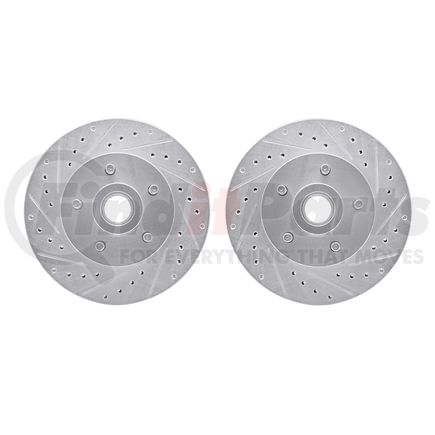 Dynamic Friction Company 7002-54145 Brake Rotors - Drilled & Slotted - Silver