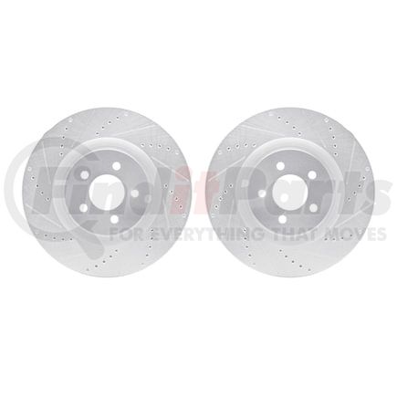 Dynamic Friction Company 7002-54156 Brake Rotors - Drilled & Slotted - Silver