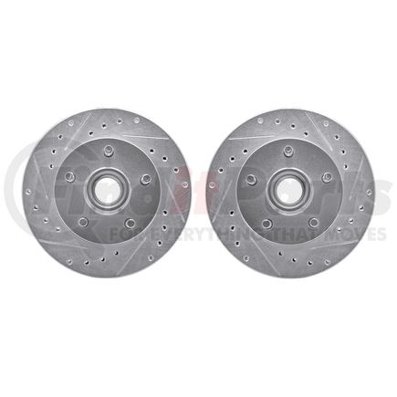 Dynamic Friction Company 7002-54165 Brake Rotors - Drilled & Slotted - Silver