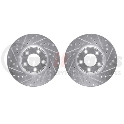 Dynamic Friction Company 7002-54176 Brake Rotors - Drilled & Slotted - Silver
