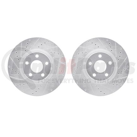 Dynamic Friction Company 7002-54184 Brake Rotors - Drilled & Slotted - Silver