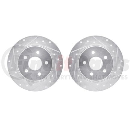 Dynamic Friction Company 7002-54186 Brake Rotors - Drilled & Slotted - Silver