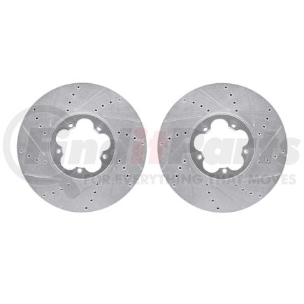 Dynamic Friction Company 7002-54179 Brake Rotors - Drilled & Slotted - Silver
