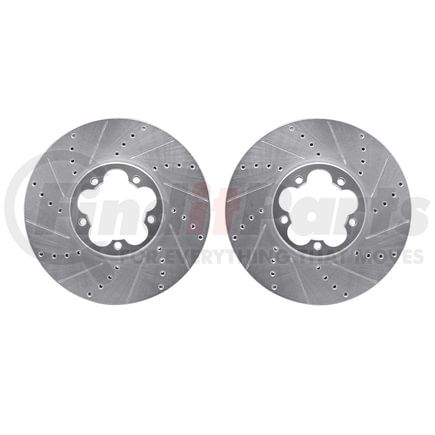 Dynamic Friction Company 7002-54182 Brake Rotors - Drilled & Slotted - Silver