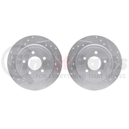 Dynamic Friction Company 7002-54199 Brake Rotors - Drilled & Slotted - Silver