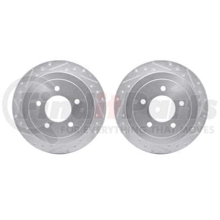 Dynamic Friction Company 7002-54204 Brake Rotors - Drilled & Slotted - Silver