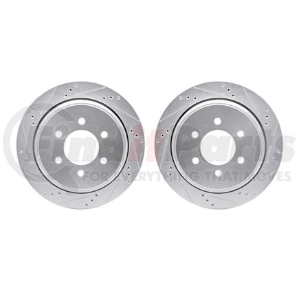 Dynamic Friction Company 7002-54205 Brake Rotors - Drilled & Slotted - Silver