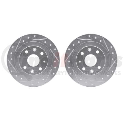 Dynamic Friction Company 7002-54202 Brake Rotors - Drilled & Slotted - Silver