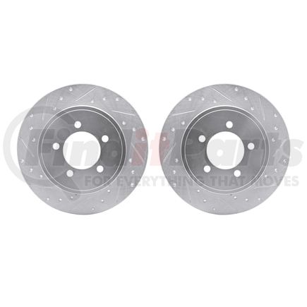 Dynamic Friction Company 7002-54209 Brake Rotors - Drilled & Slotted - Silver