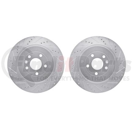 Dynamic Friction Company 7002-54211 Brake Rotors - Drilled & Slotted - Silver