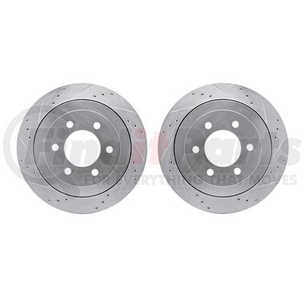 Dynamic Friction Company 7002-54206 Brake Rotors - Drilled & Slotted - Silver