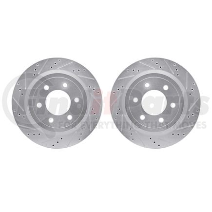 Dynamic Friction Company 7002-54207 Brake Rotors - Drilled & Slotted - Silver