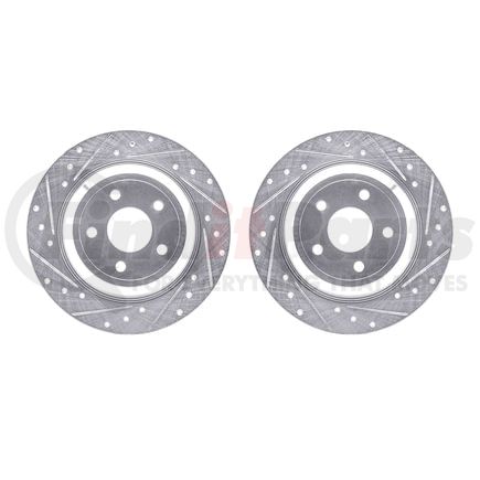 Dynamic Friction Company 7002-54230 Brake Rotors - Drilled & Slotted - Silver
