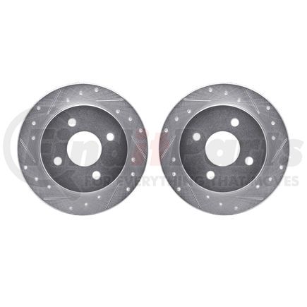 Dynamic Friction Company 7002-54227 Brake Rotors - Drilled & Slotted - Silver