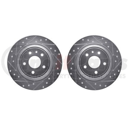 Dynamic Friction Company 7002-54233 Brake Rotors - Drilled & Slotted - Silver