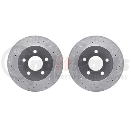 Dynamic Friction Company 7002-54236 Brake Rotors - Drilled & Slotted - Silver