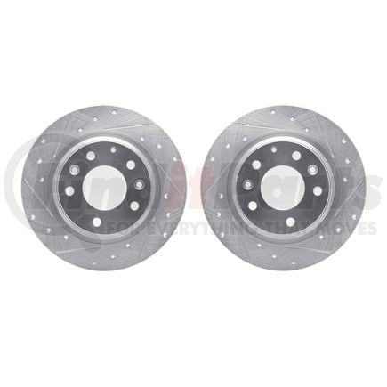 Dynamic Friction Company 7002-54232 Brake Rotors - Drilled & Slotted - Silver