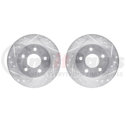 Dynamic Friction Company 7002-54248 Brake Rotors - Drilled & Slotted - Silver