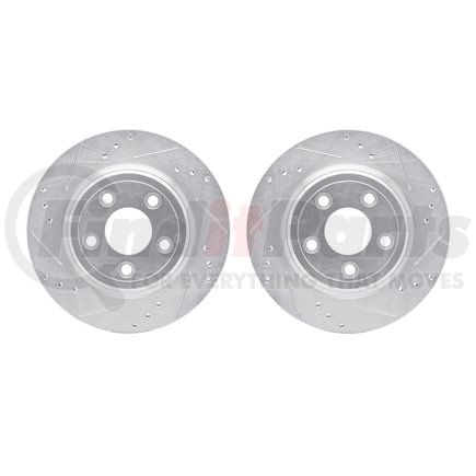 Dynamic Friction Company 7002-54249 Brake Rotors - Drilled & Slotted - Silver