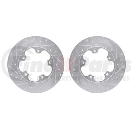 Dynamic Friction Company 7002-54251 Brake Rotors - Drilled & Slotted - Silver