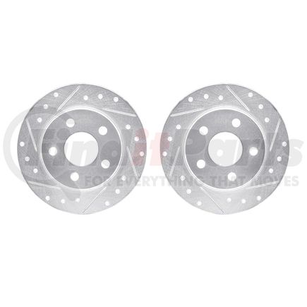 Dynamic Friction Company 7002-54247 Brake Rotors - Drilled & Slotted - Silver