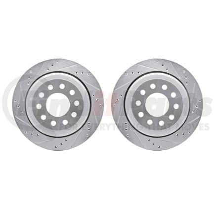 Dynamic Friction Company 7002-55009 Brake Rotors - Drilled & Slotted - Silver