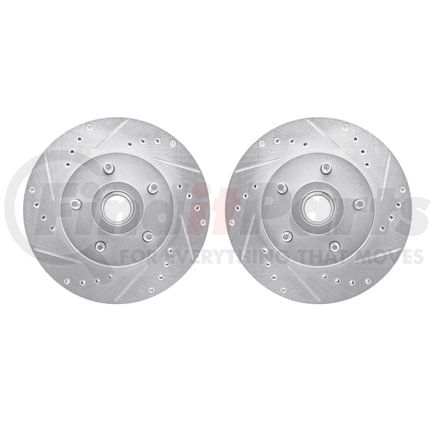 Dynamic Friction Company 7002-56004 Brake Rotors - Drilled & Slotted - Silver