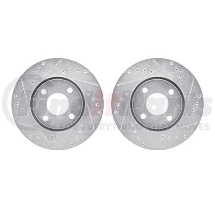 Dynamic Friction Company 7002-56001 Brake Rotors - Drilled & Slotted - Silver