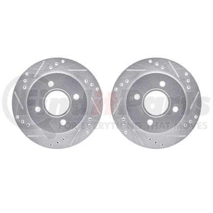 Dynamic Friction Company 7002-56013 Brake Rotors - Drilled & Slotted - Silver