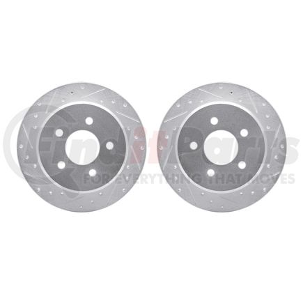 Dynamic Friction Company 7002-56014 Brake Rotors - Drilled & Slotted - Silver