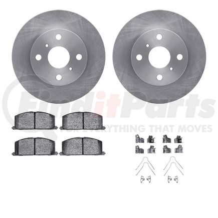 Dynamic Friction Company 6512-76115 Brake Rotor with 5000 Brake Pads and Hardware Kit