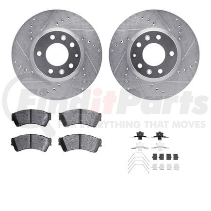 Dynamic Friction Company 7512-54042 Rotors-Drilled & Slotted-Silver w/ 5000 Advanced Brake Pads Incl Hdw