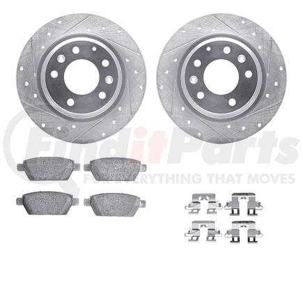Dynamic Friction Company 7512-54065 Rotors-Drilled & Slotted-Silver w/ 5000 Advanced Brake Pads Incl Hdw