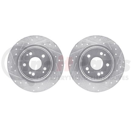 Dynamic Friction Company 7002-58020 Brake Rotors - Drilled & Slotted - Silver